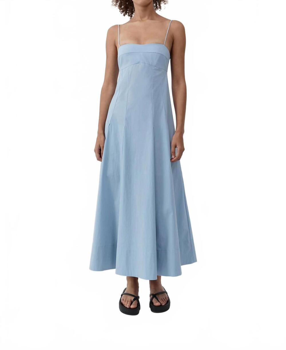 NEW ST. AGNI everyday cotton pleat dress in sky